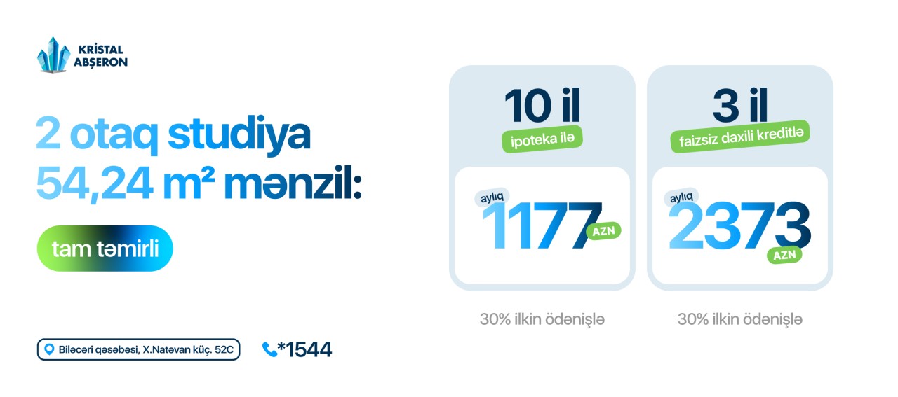 Faizsiz kreditlə, metroya yaxın, tam təmirli mənzillər - "Biləcəri"də! (FOTOLAR)